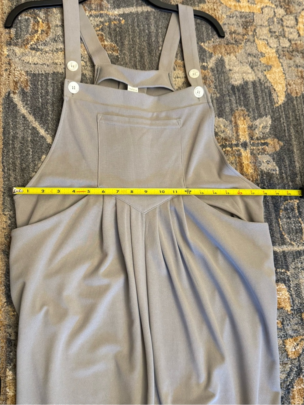 Relaxed Strappy Women's Large Jumpsuit Light Gray Plenty of Pockets - Picture 13 of 13